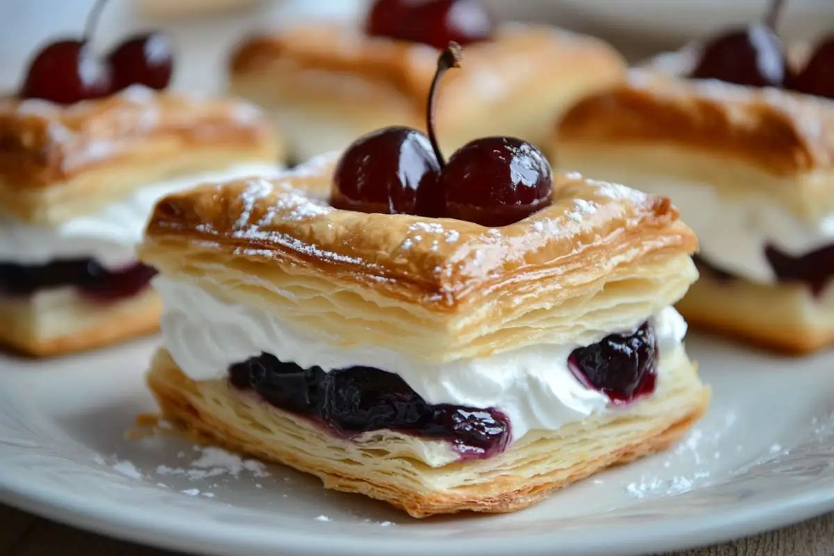 Creating Perfect Cherry Puff Pastry Napoleons
