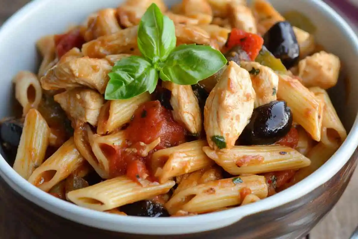 Making Mediterranean Chicken Pasta