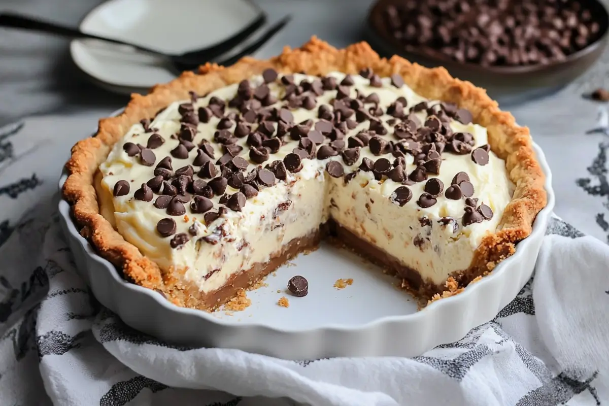 No-Bake Chocolate Chip Cannoli Pie (The "No-Fail" Italian Classic) Chocolate Chip Cannoli Pie A rustic chocolate chip cannoli pie filled with creamy ricotta-mascarpone filling and topped generously with mini chocolate chips in a golden, homemade crust.