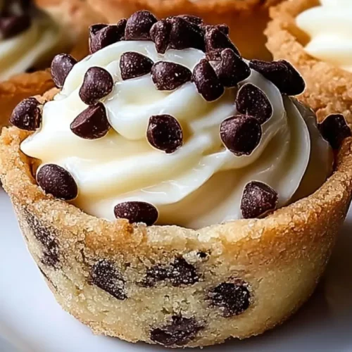 Cannoli Cookie Cups: The "No-Fry" Italian Secret (No Soggy Bottoms!) Cannoli Cookie Cups A close-up of golden cannoli cookie cups filled with creamy ricotta-mascarpone filling and topped with mini chocolate chips.