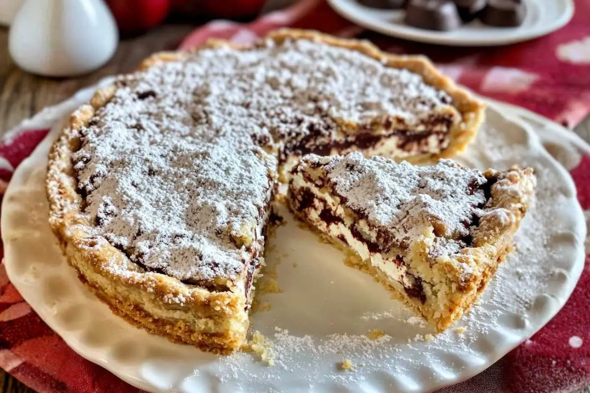 Authentic Ricotta Crostata (Nonna's Stress-Free Italian Tart) Ricotta Crostata A rustic ricotta crostata with a golden lattice crust and creamy ricotta filling, served on a weathered wooden table in warm natural light.