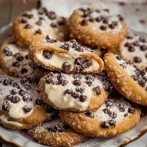 Irresistible Cannoli Cookies with Ricotta Cream: My Secret to a Bakery-Perfect Holiday Tray Cannoli Cookies with Ricotta Cream A plate of irresistible cannoli cookies with ricotta cream filling, lightly dusted with powdered sugar and served on a rustic wooden table in warm natural light.