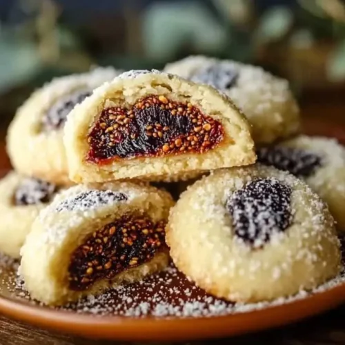 Authentic Italian Fig Cookies (Cucidati): My Foolproof Guide to Reclaiming Your Family Tradition Italian Fig Cookies A rustic plate of Italian fig cookies with a golden-brown crust and soft, jam-filled centers, arranged on a wooden table with a dusting of powdered sugar.