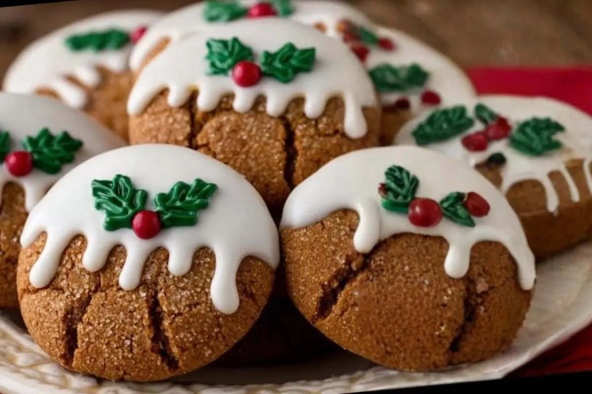 White Chocolate Dipped Ginger Cookies: My Foolproof Secret to a Bakery-Perfect Holiday Tray White Chocolate Dipped Ginger Cookies A festive plate piled high with thick, crackly white chocolate dipped ginger cookies, featuring a sweet white drip down the sides and decorated with cheerful little green and red holly candies.