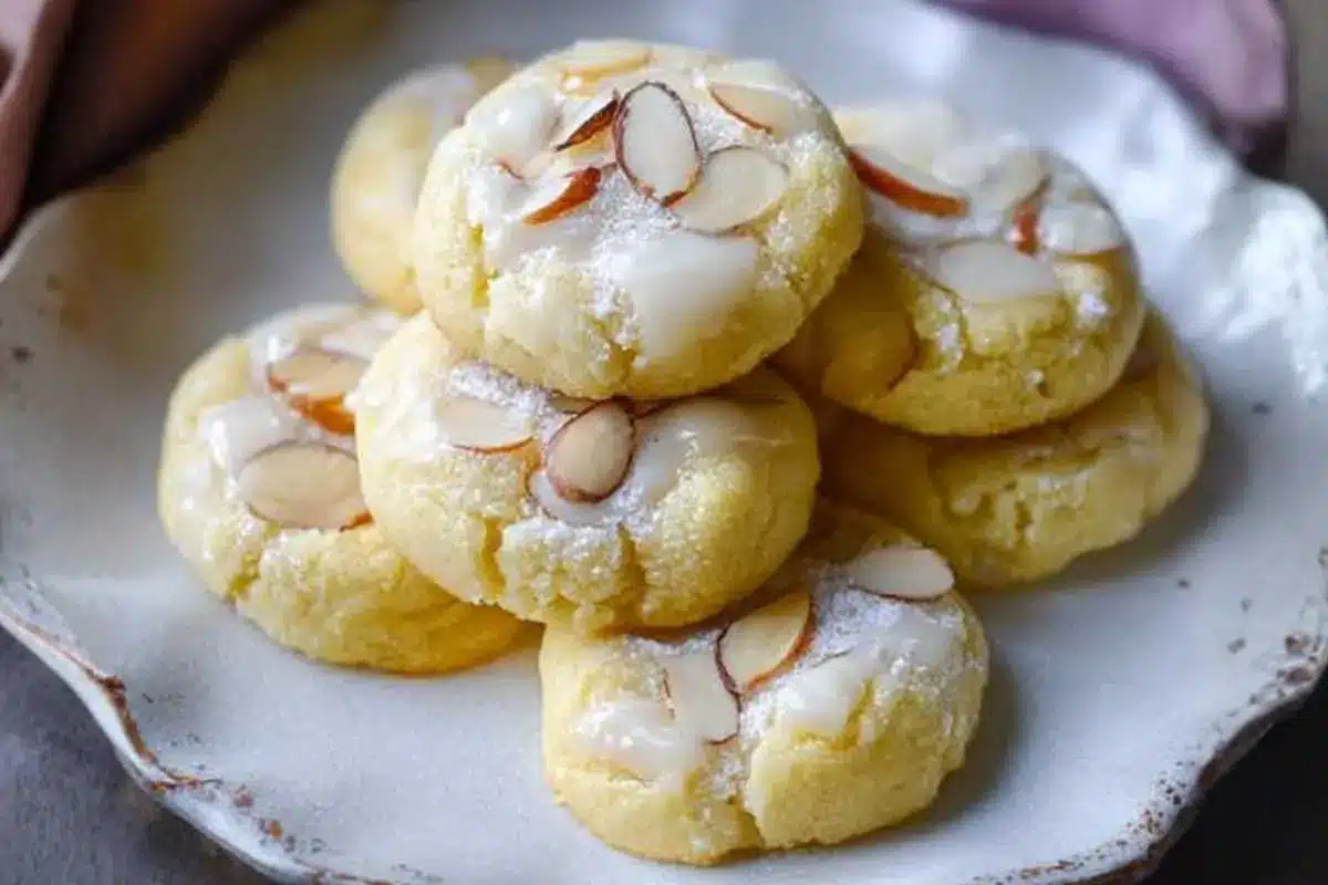 Almond Meltaway Cookies: My 20-Minute Secret to a Bakery-Perfect Holiday Tray Almond Meltaway Cookies A plate of delicate almond meltaway cookies dusted with powdered sugar, set on a rustic wooden table with soft natural light, highlighting their buttery texture.