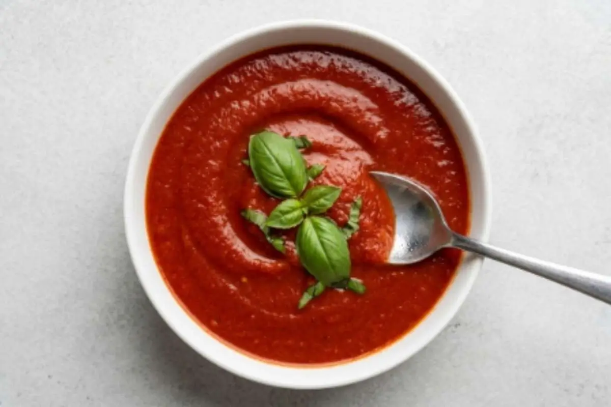 Authentic Italian Sunday Sauce: The Nostalgic Recipe That Brings Family Together Italian Sunday Sauce A bowl of authentic Italian Sunday sauce made with slow-simmered tomatoes, garlic, onion, and fresh basil, garnished with basil leaves and ready to serve.